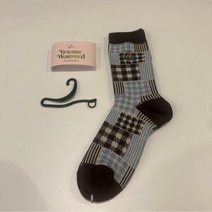 Vivienne Westwood Checkered Blue and Black Socks